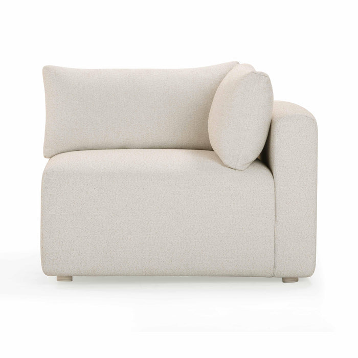 Hangover Cream Performance Fabric Outdoor Modular Corner Chair - Home And Beyond