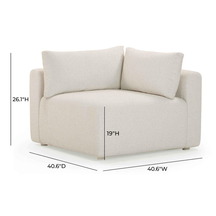 Hangover Cream Performance Fabric Outdoor Modular Corner Chair - Home And Beyond