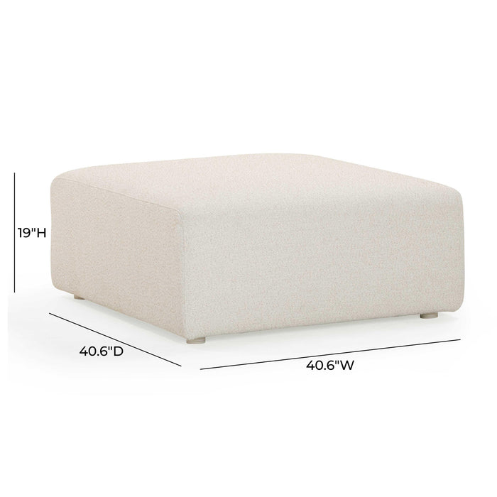 Hangover Cream Performance Fabric Outdoor Ottoman - Home And Beyond