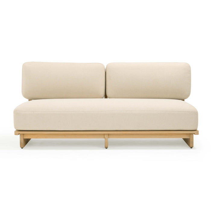 Reavan 67" Cream Performance Fabric Outdoor Lounge Sofa - Home And Beyond