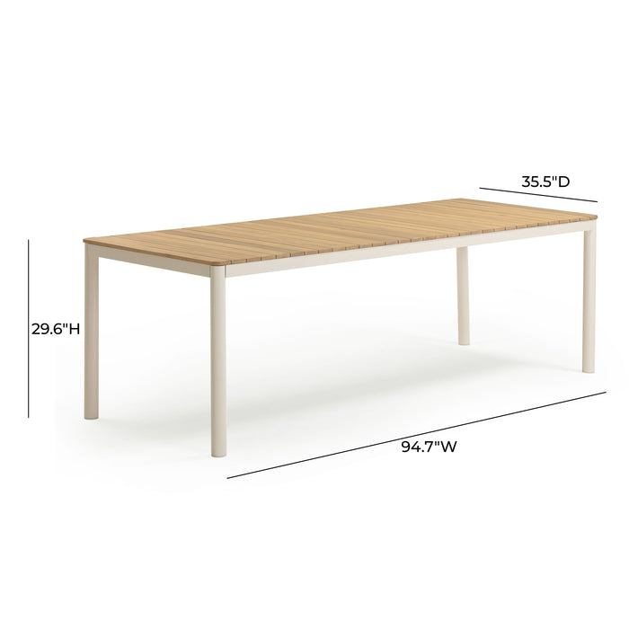 Sardinia 95" Light Teak Outdoor Rectangular Dining Table - Home And Beyond