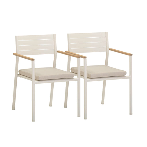 Sardinia Cream Performance Fabric Outdoor Dining Chair - Set of 2 - Home And Beyond