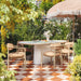 Annika Textured Contract-Grade Fabric Outdoor Dining Arm Chair - Home And Beyond