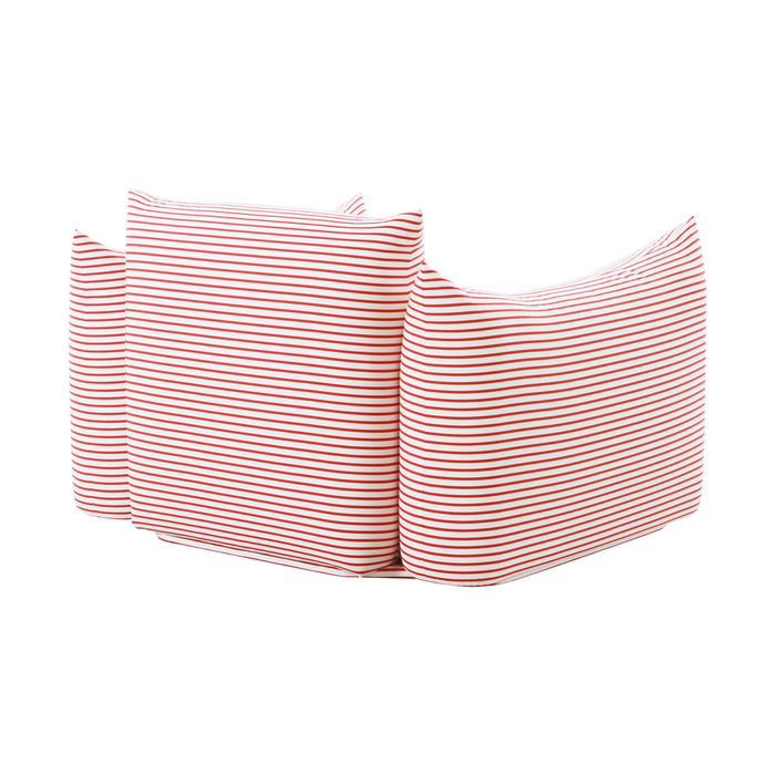 Saint Tropez Pearl and Red Striped Stuffed Outdoor Armchair - UK - Home And Beyond