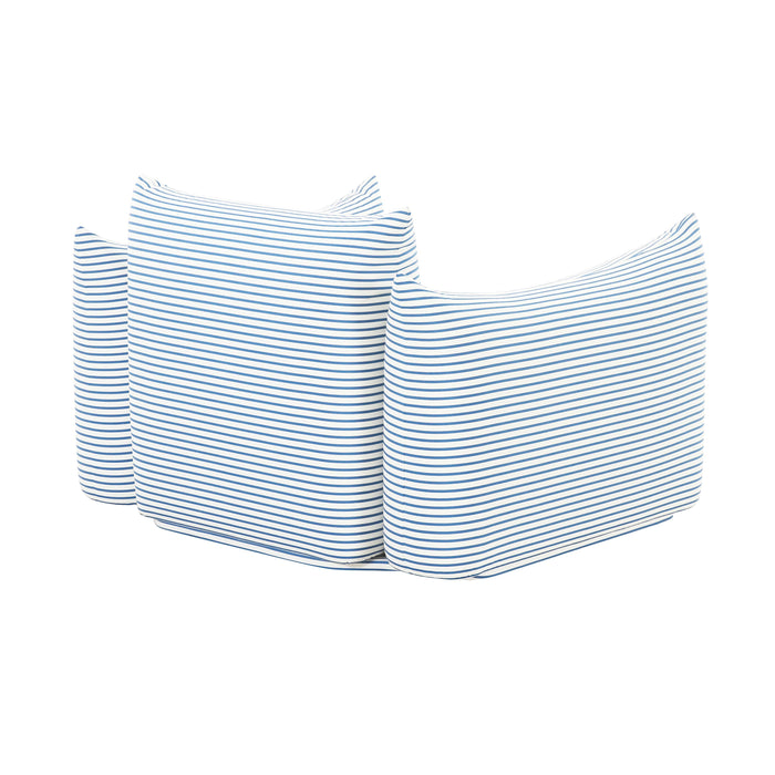 Saint Tropez Pearl and Blue Striped Stuffed Outdoor Armchair - UK - Home And Beyond
