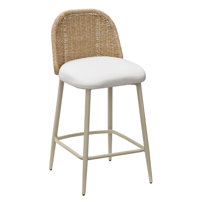 Alexa Cream Performance Fabric Outdoor Counter Stool - Home And Beyond