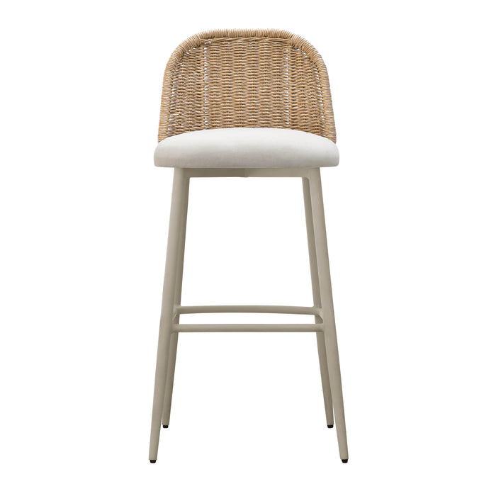 Alexa Cream Performance Fabric Outdoor Barstool - Home And Beyond