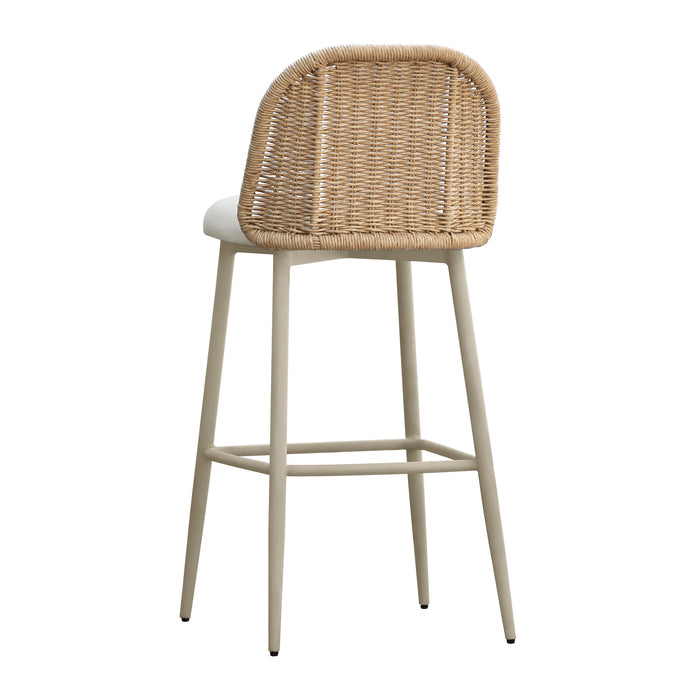 Alexa Cream Performance Fabric Outdoor Barstool - Home And Beyond