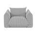Saint Tropez Pearl and Black Striped Stuffed Outdoor Armchair - Home And Beyond