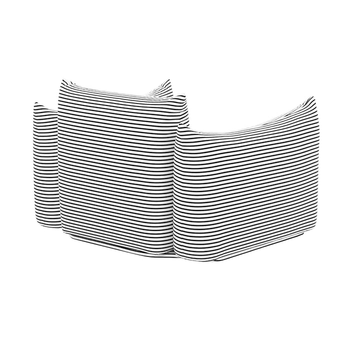 Saint Tropez Pearl and Black Striped Stuffed Outdoor Armchair - Home And Beyond