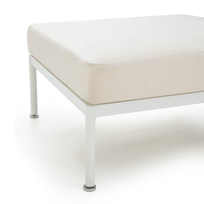 Dunes Cream Outdoor Ottoman - Home And Beyond
