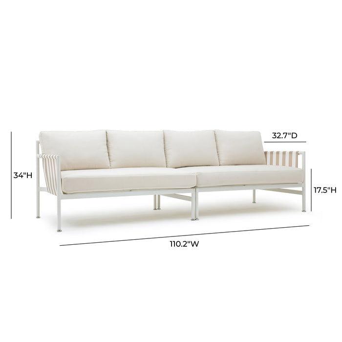 Dunes Cream Outdoor 110 inch Sofa - Home And Beyond