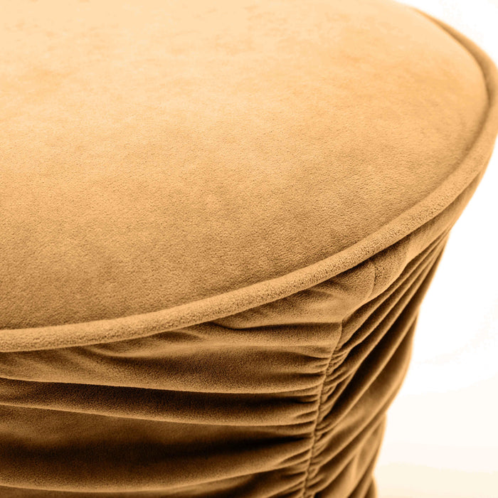 Bounce Dark Terracotta Ruched Velvet Adjustable Ottoman - Home And Beyond
