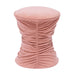 Bounce Rose Pink Ruched Velvet Adjustable Ottoman - Home And Beyond