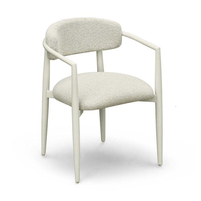 Annika Cream Textured Outdoor Dining Arm Chair - Home And Beyond