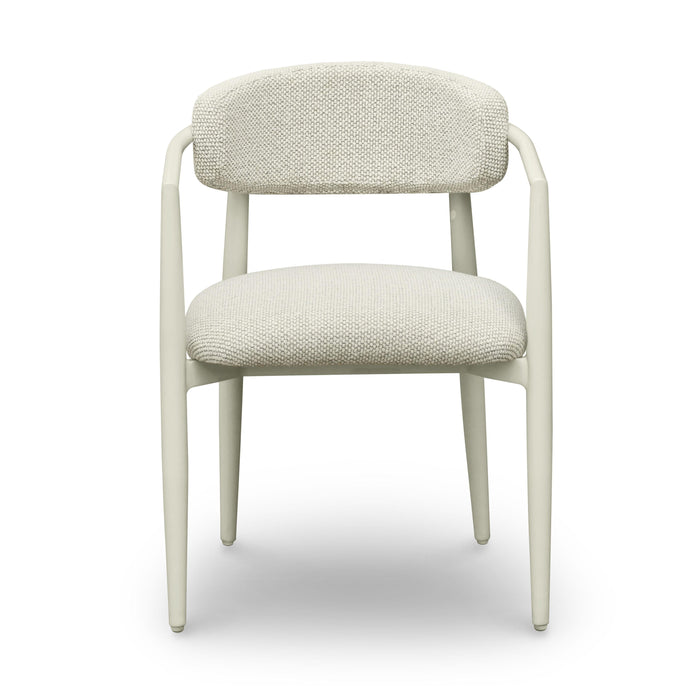 Annika Cream Textured Outdoor Dining Arm Chair - Home And Beyond