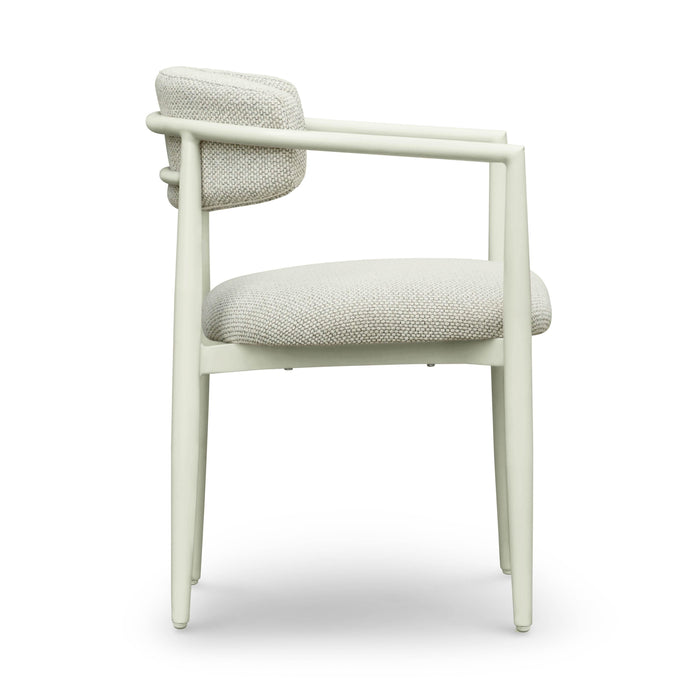 Annika Cream Textured Outdoor Dining Arm Chair - Home And Beyond