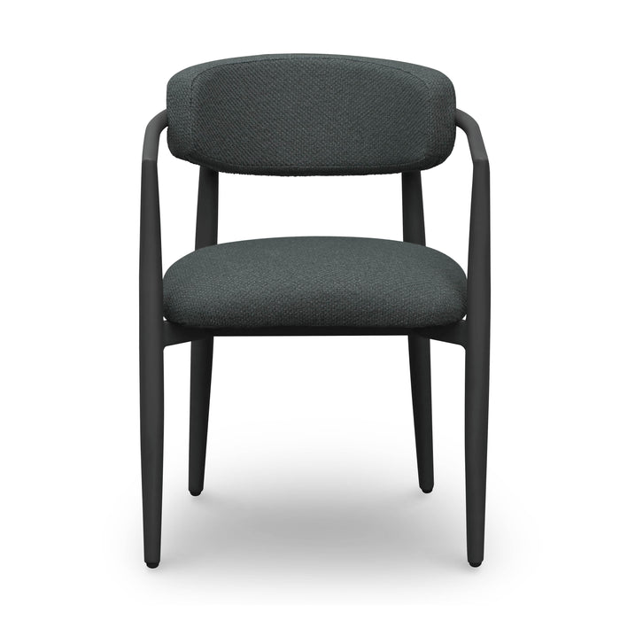 Annika Black Textured Outdoor Dining Arm Chair - Home And Beyond
