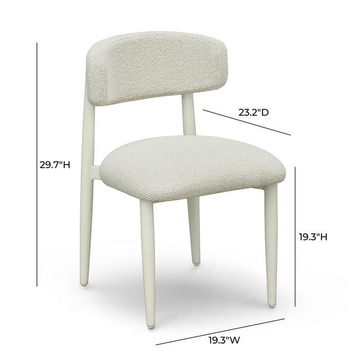 Annika Cream Textured Outdoor Dining Side Chair - Home And Beyond