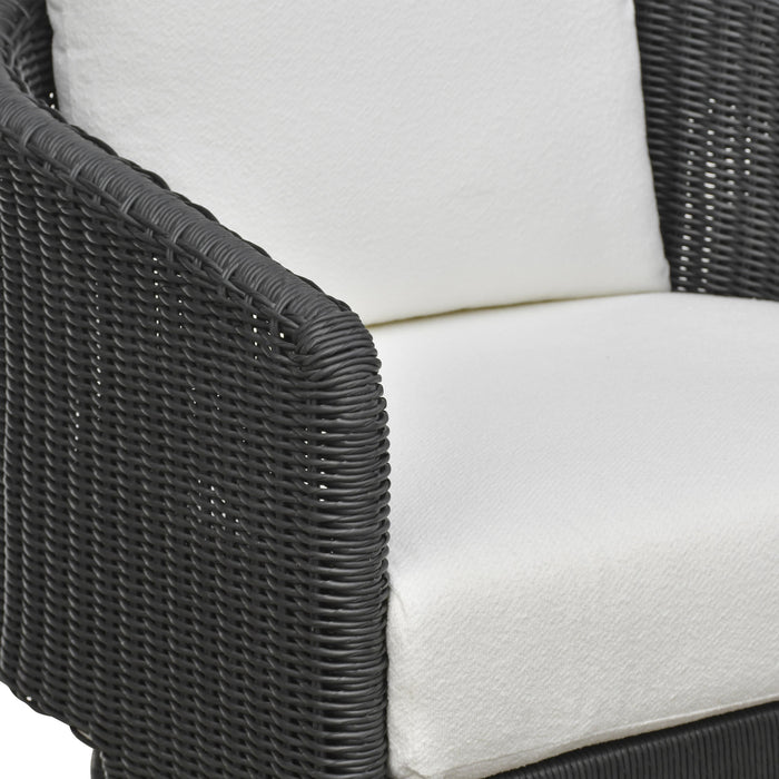 Alexa Rattan Performance Fabric Outdoor Armchair - Home And Beyond