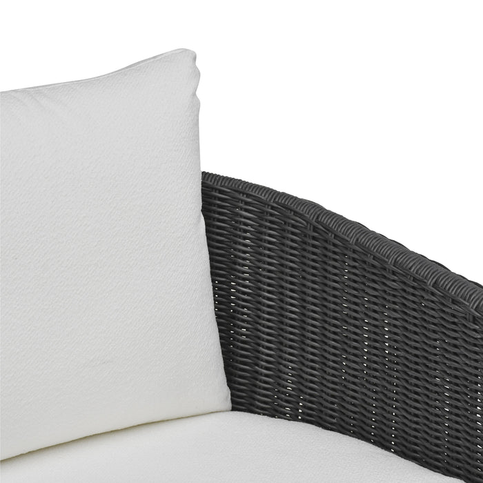 Alexa Rattan Performance Fabric Outdoor Armchair - Home And Beyond