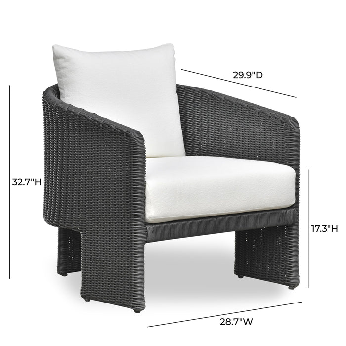 Alexa Rattan Performance Fabric Outdoor Armchair - Home And Beyond