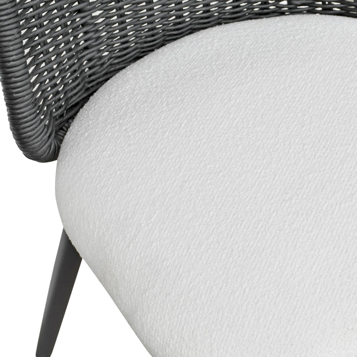 Alexa Rattan Performance Fabric Dining Chair - Home And Beyond