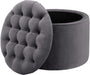 Queen Grey Velvet Storage Ottoman - UK - Home And Beyond