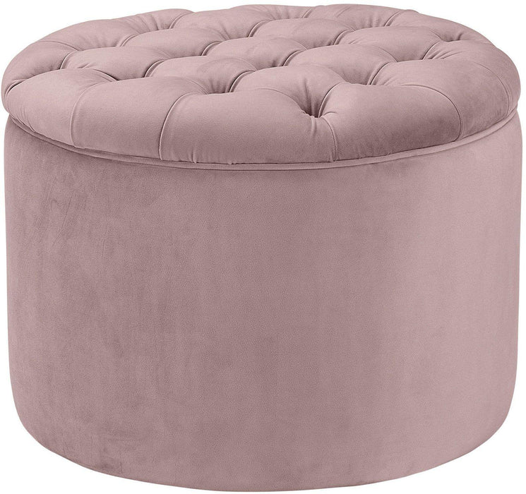 Queen Mauve Velvet Storage Ottoman - UK - Home And Beyond