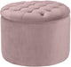 Queen Mauve Velvet Storage Ottoman - UK - Home And Beyond