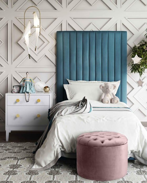 Queen Mauve Velvet Storage Ottoman - UK - Home And Beyond