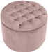 Queen Mauve Velvet Storage Ottoman - UK - Home And Beyond