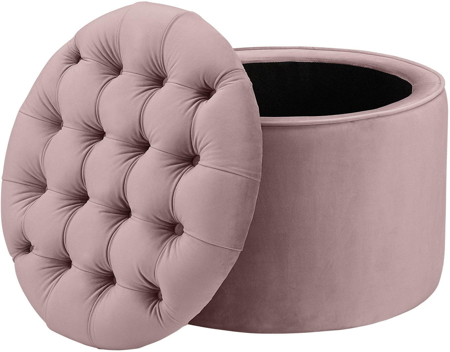 Queen Mauve Velvet Storage Ottoman - UK - Home And Beyond
