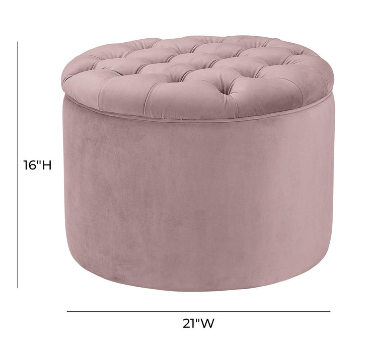 Queen Mauve Velvet Storage Ottoman - UK - Home And Beyond