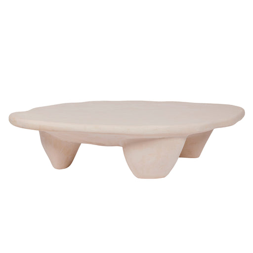 Athen 57" Nude Faux Stone Coffee Table - Home And Beyond