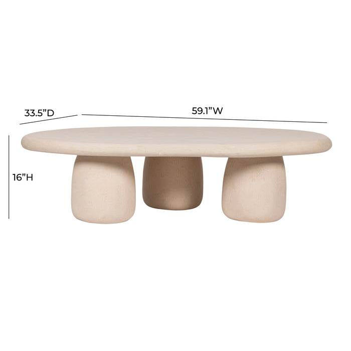 Rahul 59" Cream Coffee Table - Home And Beyond