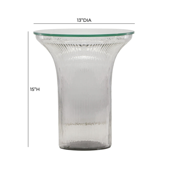 Cassandra Clear Glass Flared Side Table 8 - Home And Beyond