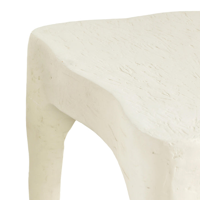Skully Cream Textured Side Table - Home And Beyond
