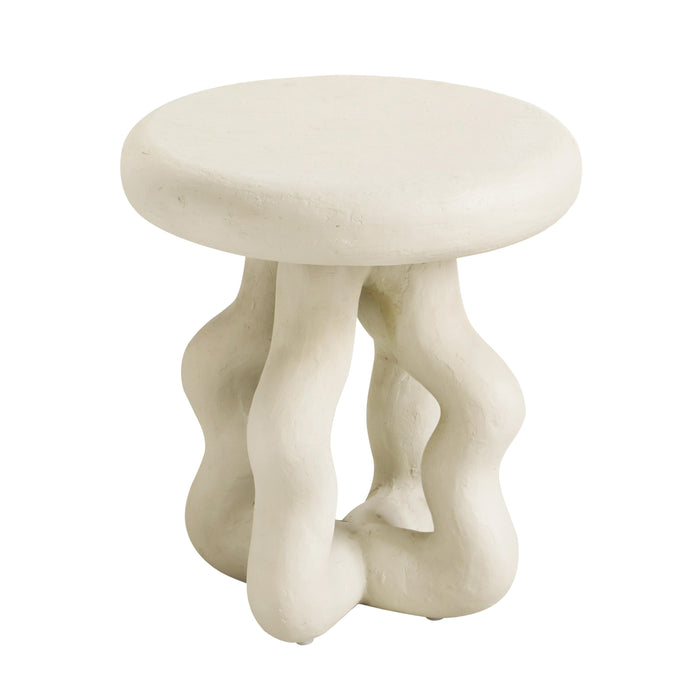 Maddie Cream Textured Side Table - Home And Beyond