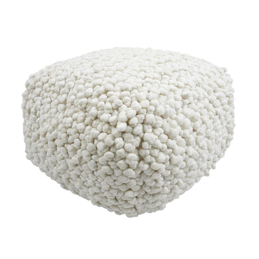 Cathy Cream Woven Pouf - Home And Beyond