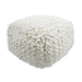 Cathy Cream Woven Pouf - Home And Beyond