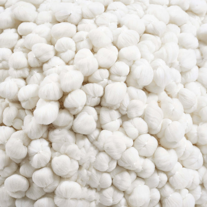 Cathy Cream Woven Pouf - Home And Beyond