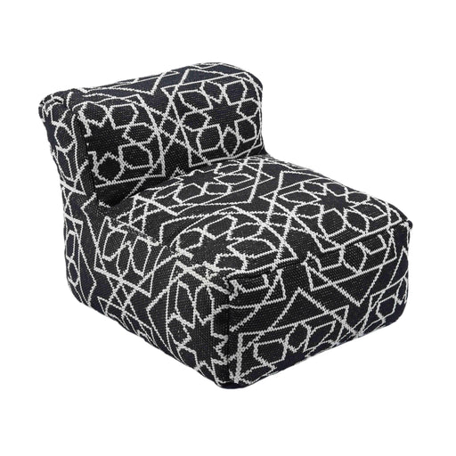 Chiara Outdoor Black Accent Pouf - Home And Beyond