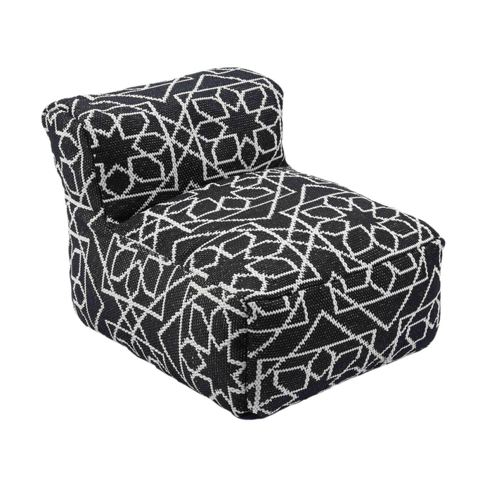 Chiara Outdoor Black Accent Pouf - Home And Beyond