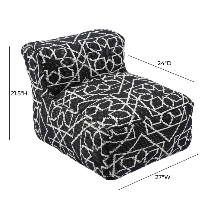 Chiara Outdoor Black Accent Pouf - Home And Beyond