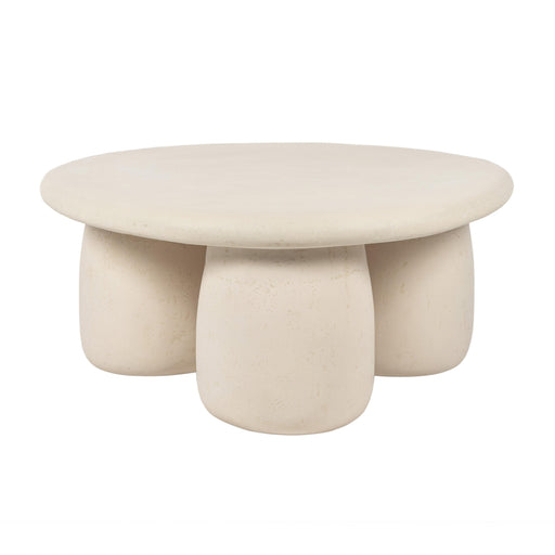 Rahul 34" Cream Round Coffee Table - Home And Beyond