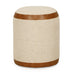 Huche Cotton Jute and Vegan Leather Oval Contract-Grade Pouf - Home And Beyond