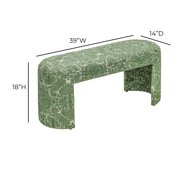 Greenspace 39" Rounded Upholstered Bench - Home And Beyond
