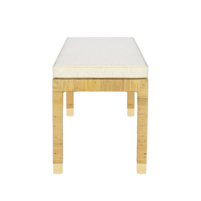 Amara Cream Contract-Grade Linen Bench - Home And Beyond