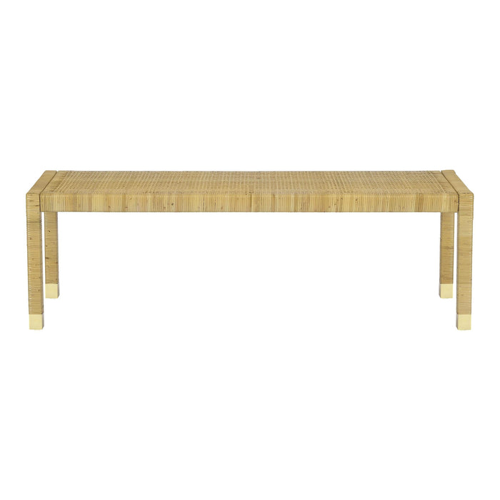 Amara Cream Contract-Grade Linen Bench - Home And Beyond